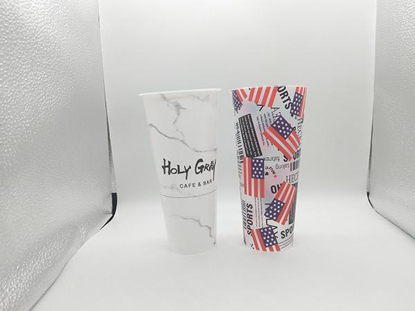 Milk Tea Disposable PP Plastic Cup , Printed Plastic Cups Customized Logo