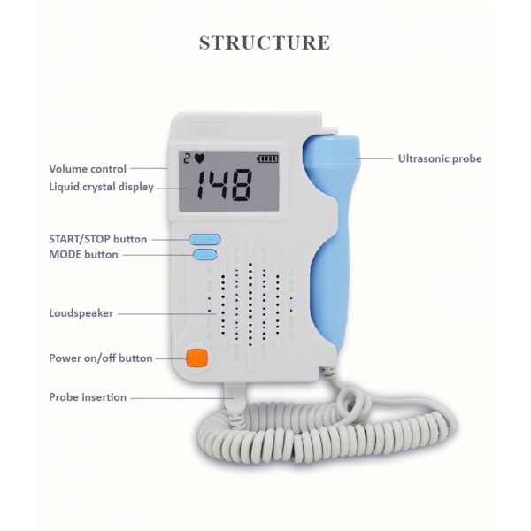 GHFD 100E Handheld Pregnant Heartbeat Fetal Doppler Equipment