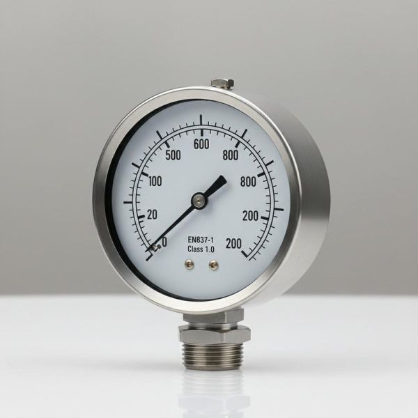 Stainless Steel Ashcroft Pressure Gauge T5500 4 Inch Dial Compliant With EN837-1 Standard