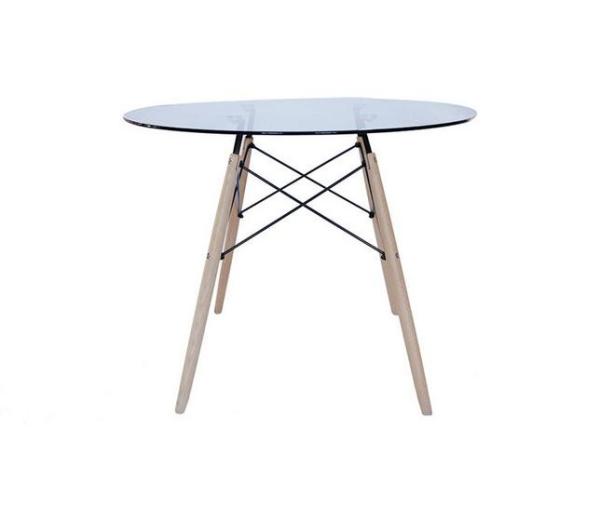 North Europe EAM toughened glass table household simple modern fashion rice table round table