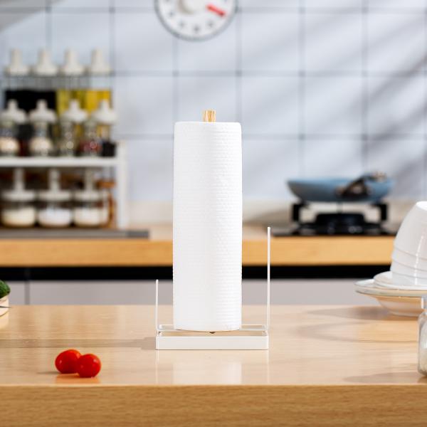 Disassembly Wire Bamboo Kitchen Paper Roll Holder Restaurant Paper Towel Holder Steel Kitchen Tissue Holder