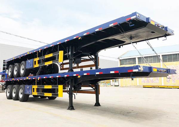 ISO do reboque 60T três Axle Flatbed Semi Trailer do caminhão do leito de 20ft