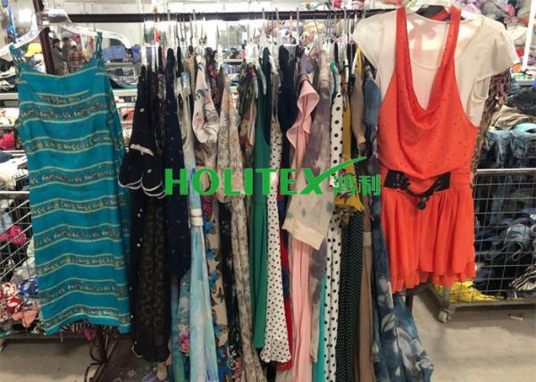 Top grade used women's clothing , second hand ladies silk dress , for Africa with good price