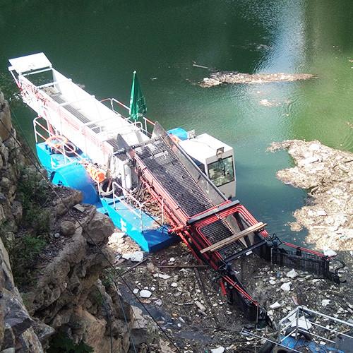 Full Automatic Aquatic Water Hyacinth Harvester Lake Weed Skimmer Eco Harvester