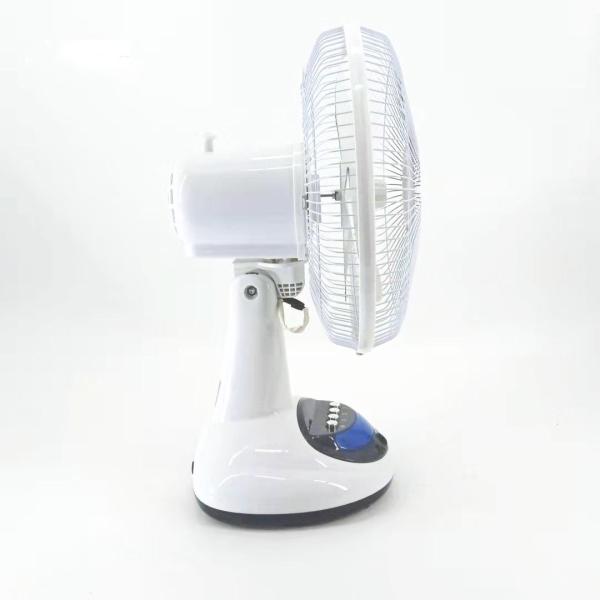 Hot sale  good price solar 12 inch rechargeable  table fans with LED light