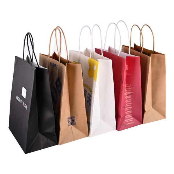 Biodegradable Takeaway Paper Bags Heavy Duty Retail Packaging