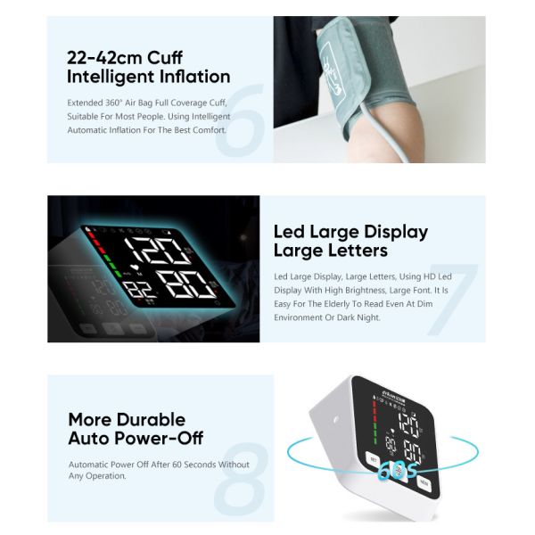 Автоматический метр манометра сфигмоманометра памяти монитора 2*120 кровяного давления руки цифров для измеряя давления