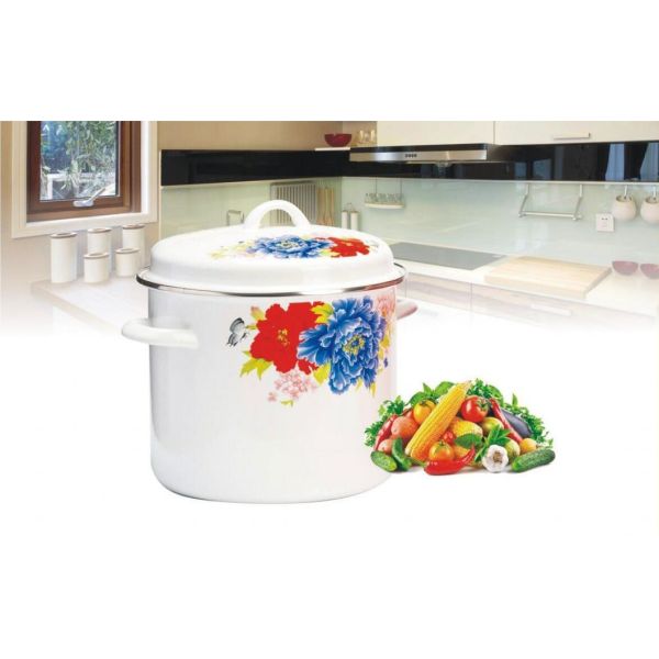 Eco Friendly Decal Casserole Pot Sets Steaming Cooking Enamel Pot Sets