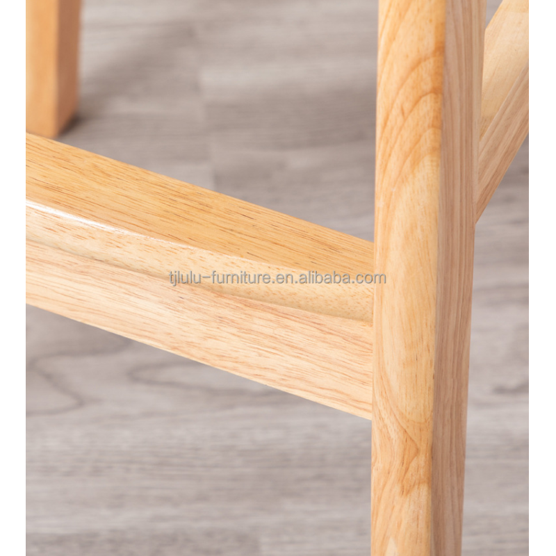 Nordic Modern Simple Wood Bar High Chair Natural Solid Wood Stool within Leisure Facilities and High Stool