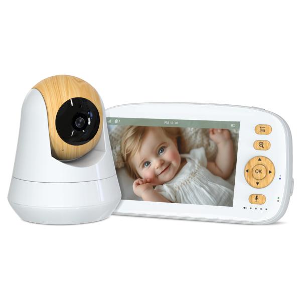 5 Inch HD Baby Monitor with Pan-Tilt Night Vision and Two-Way Audio