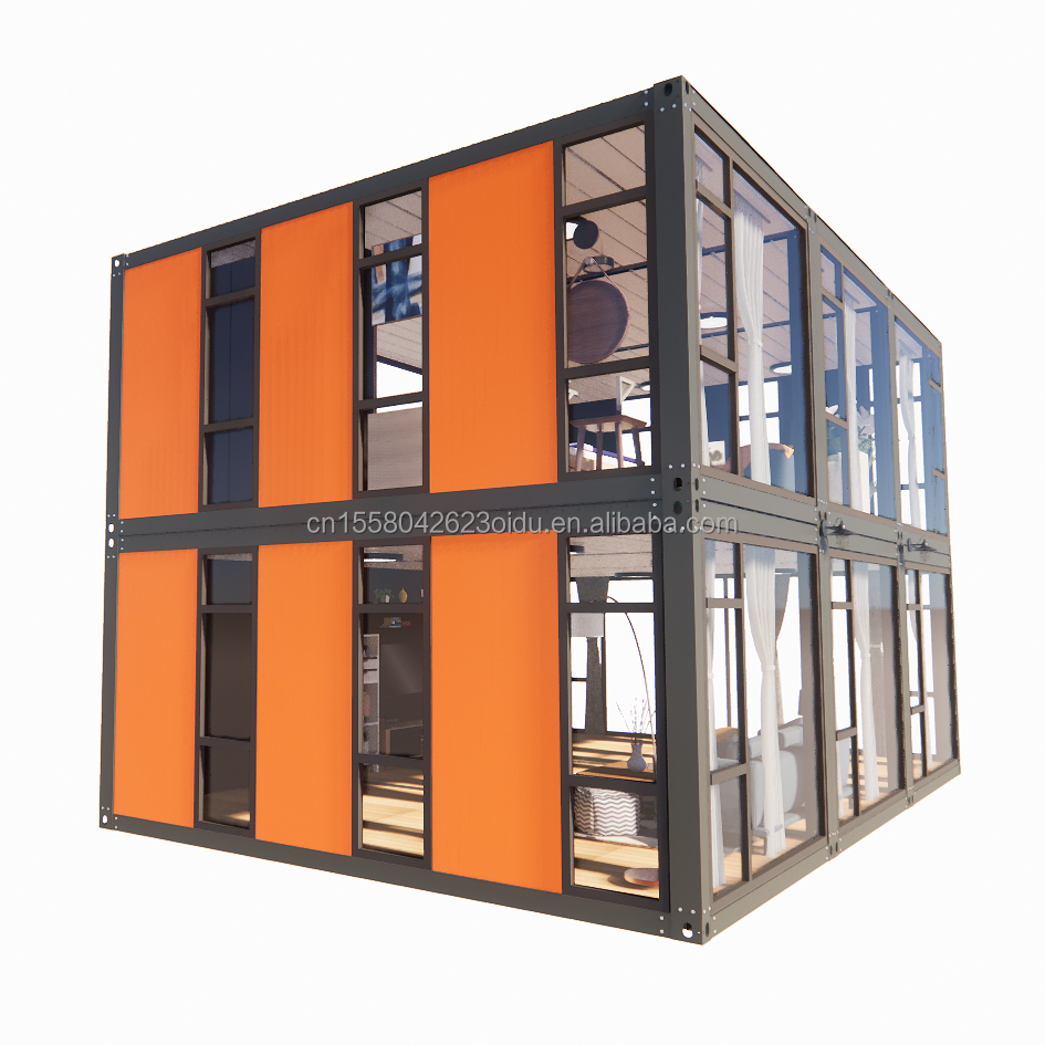 Hôtel Produit en acier à paquet plat Design moderne Appartement fabriqué par Cbox Luxe Maison de conteneur portable à deux couches