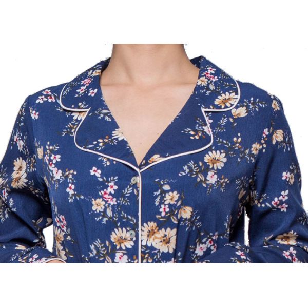 Fashion Printed Satin Womens Matching Loungewear , Comfy Ladies Casual Pajama
