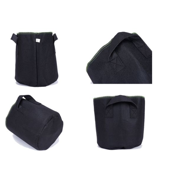 3 Gallon Potting Bags For Plants  Hydroponics Indoor Grow Tent  Farming Black