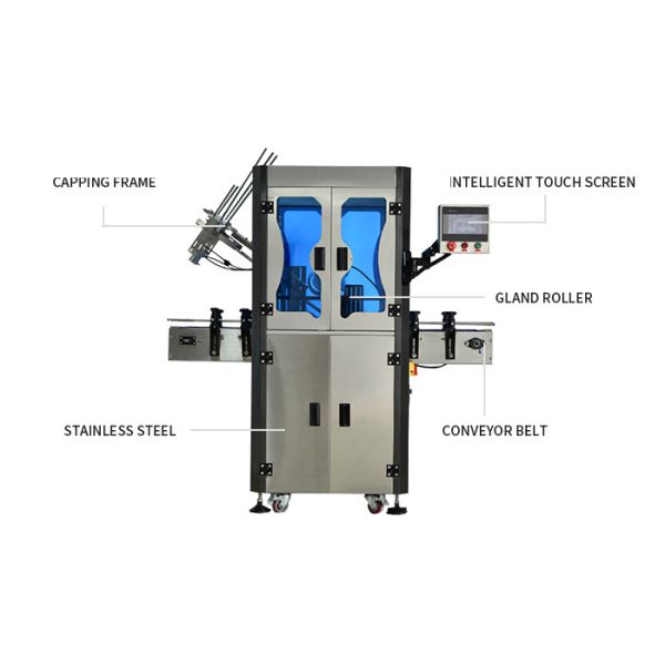 Automated Bottle Filling Machine 400W 1800mm Round Tin Can Lid Pressing Machine