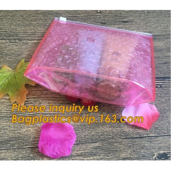 Holographic Zipper Slider Zip Lock Bubble Bag,Cosmetic Zipper Bag/Rose Gold Slider Bubble Bag with Logo,Slider Bubble Zi