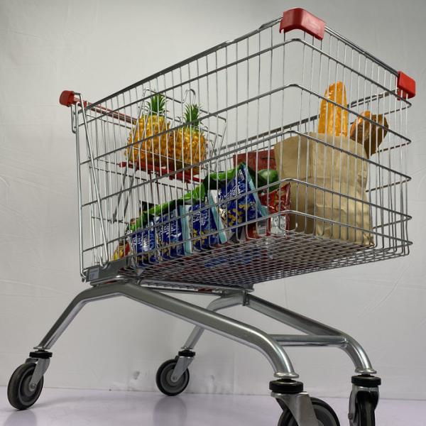 Large Capacity Supermarket Trolley 240L European Style Handcart For Family Shopping Metal Basket with Children Seat