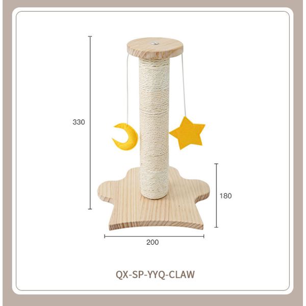 Stylish Wooden Cat Scratch Tree for Kitten Sisal Style and Multi-level Design