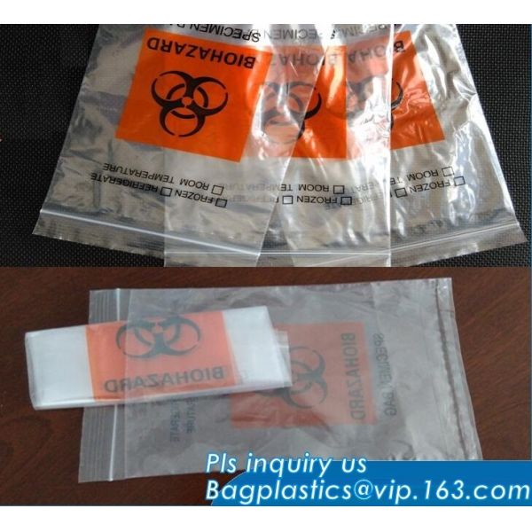 wholesale custom printed ldpe Zip lockk kangaroo pouch plastic zipper bag zip lock biohazard specimen bags with pocket