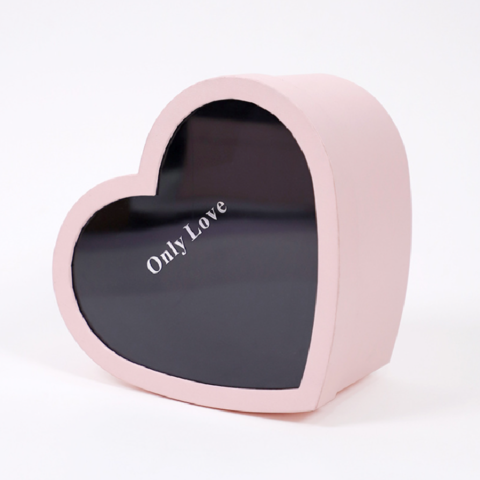 Коробка для упаковки в форме сердца из шоколадной конфеты с цветочным пакетом с прозрачным окном из ПВХ