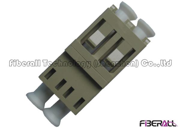 Flangeless Fiber Optic Adapter LC Duplex Multimode Without Footprint Beige Color