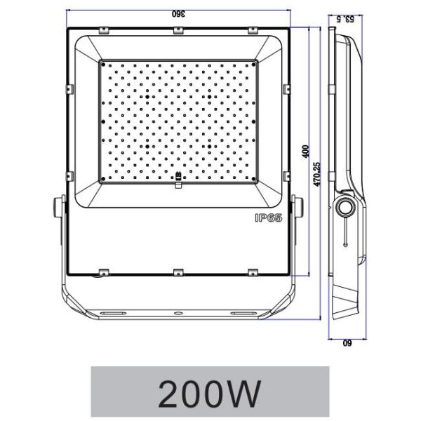 Exterior IP65 White / Black SMD 200W Brightest Led Flood Light For Exhibition