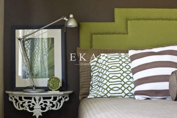 Simple Design Solid Wood Upholstery Headboard Wooden Bed