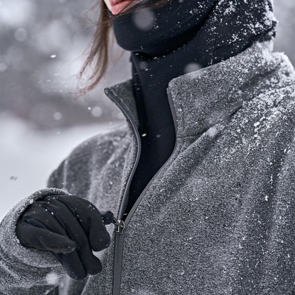 Unisex Polar Fleece Zip Up Mid Layer Jacket for Ski Outdoor