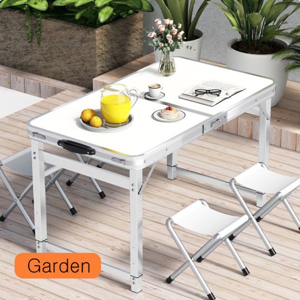 Modern Design Apartment Outdoor Furniture Wood Folding Table with Chairs Portable and Small