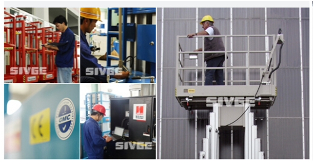 Indoor / Outdoor Hydraulic Work Platform Lift Self Propelled 10m Height