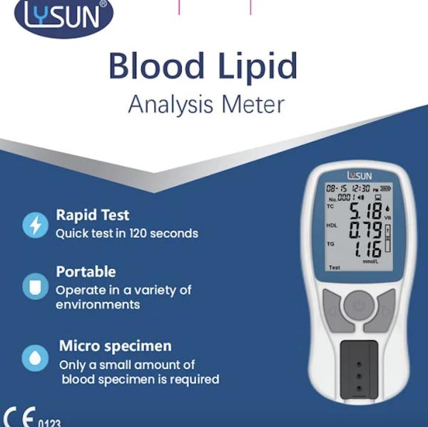 Lysun LPM-102 Lipid Profile Panel Blood Test For TC / HDL /  TG / LDL Analysis