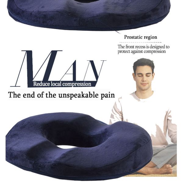 Comfortable and Durable 100% Polyester Donut Hemorrhoid Seat Cushion for Elderly