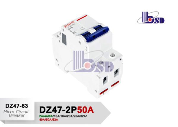 50 Amp Dual Mini Circuit Breaker Fire Resistant Plastics Shell GB10963.1 Standards