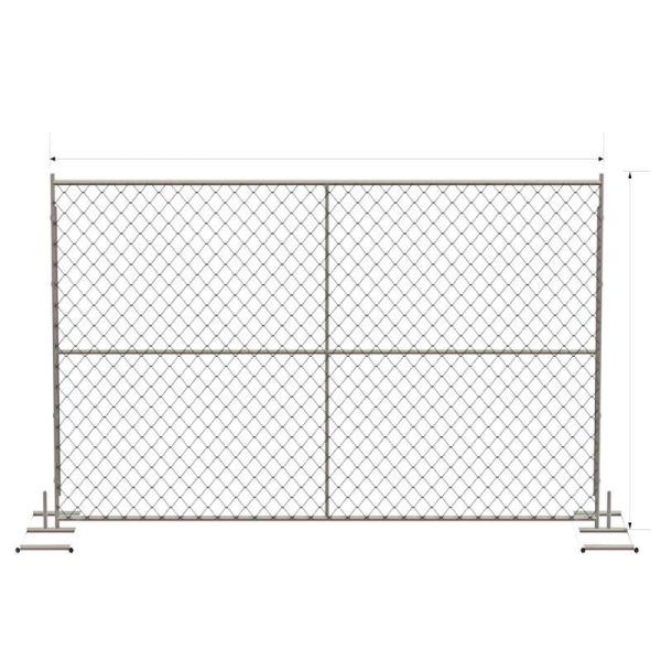 Hot Dip Galvanized 11.5ga Temporary Security Fencing Metal 6 Foot Cyclone