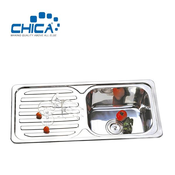Hot Sale Stainless Steel Kitchen Sink Single Bowl Kitchen Sink Topmount Kitchen Sink With Wing