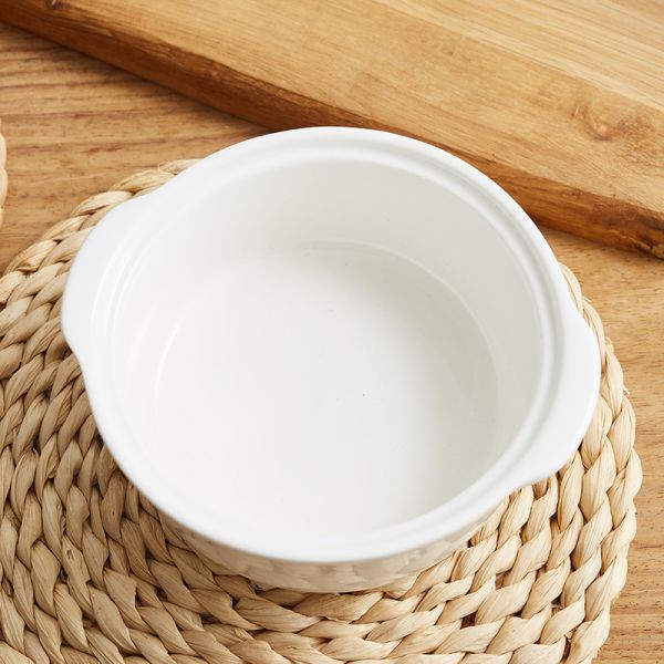 Household 4.5 Inch Porcelain Bowls Two Ear Stew Cup With Cover