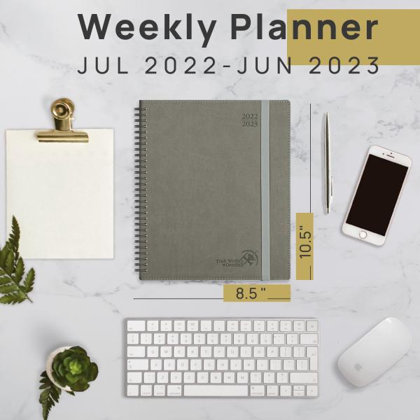 Planejador julho de 2023 até junho de 2023 acadêmicos espirais Softcover médios