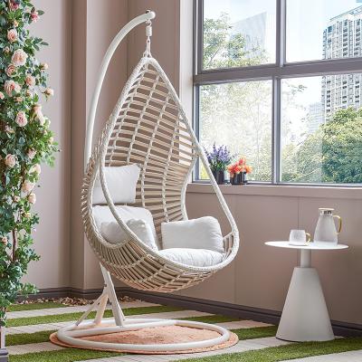 High Quality Balcony Handmade PE Rattan Swing Hanging Basket Chair