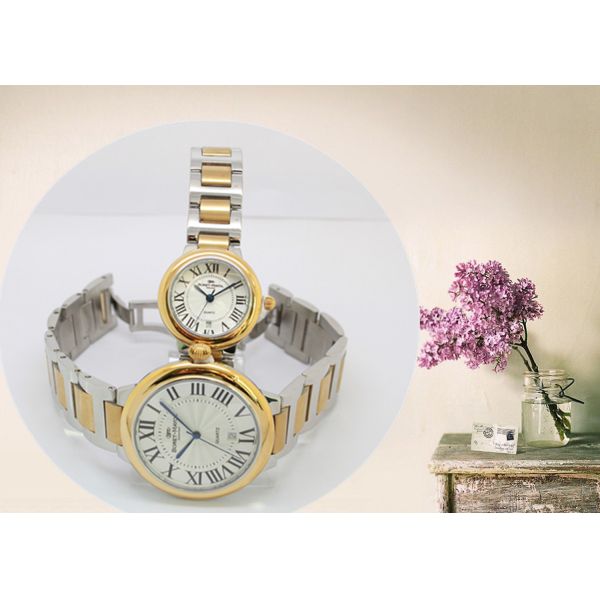 Day & Date Stainless Steel Watches for Couple , Business Classic steel bracelet watch Man