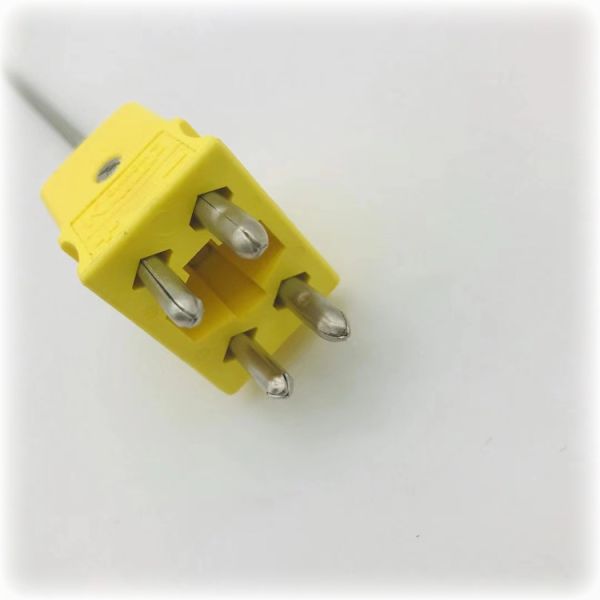 Hollow Dual K Type Thermocouple Cable PT100 Female Connector Ceramic Duplex Plug