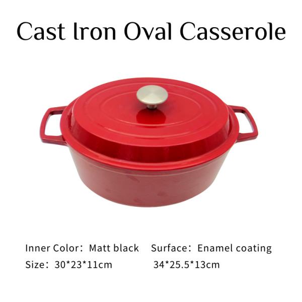 Émaillez le fer les poignées 4.5L/6.8L deux de Stew Pot pour la vaisselle de cuisine