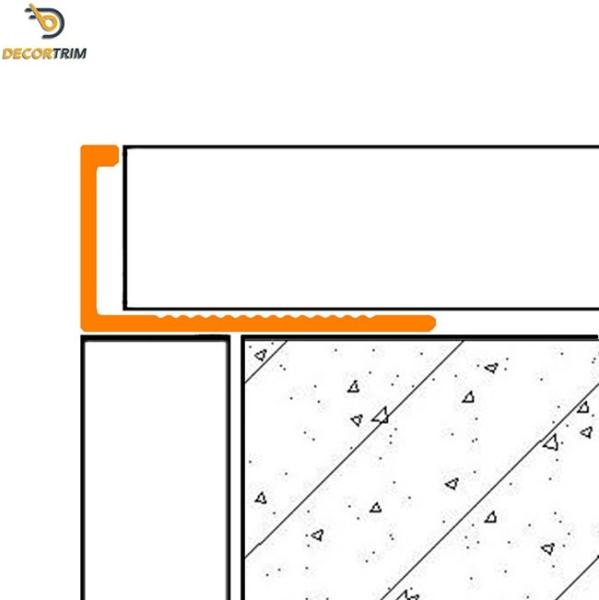 Matt Gold Tile Edge Trim Aluminum , Ceramic Tile Edging Strips 8mm 10mm 12mm