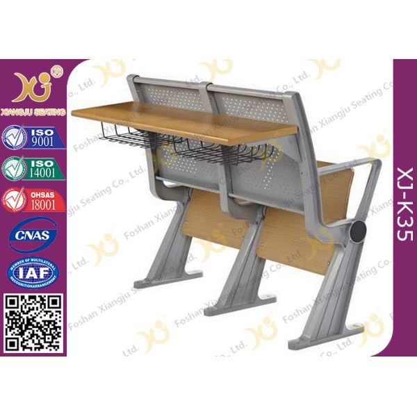 University Steel Book Holder Lecture Room Seating With Writing Desk
