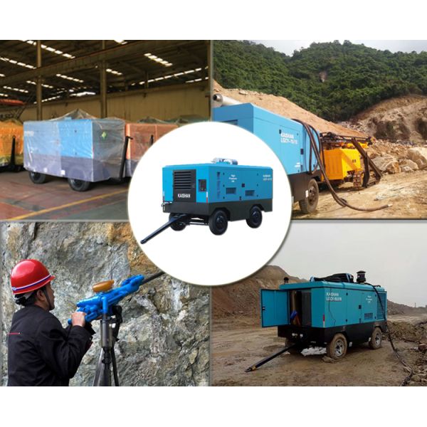 Lubricated LGCY-12/10 Kaishan Air Compressor / Portable Diesel Screw Air Compressor