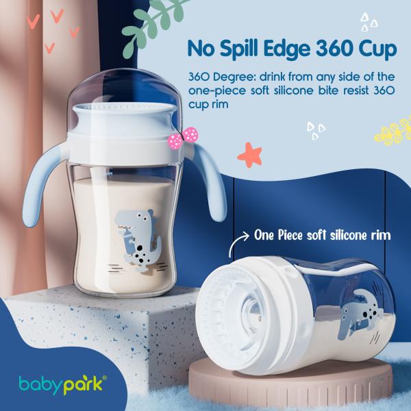 Leak Proof  Kids Cartoon Starter Sippy Cup For 7 Month Old With Handle