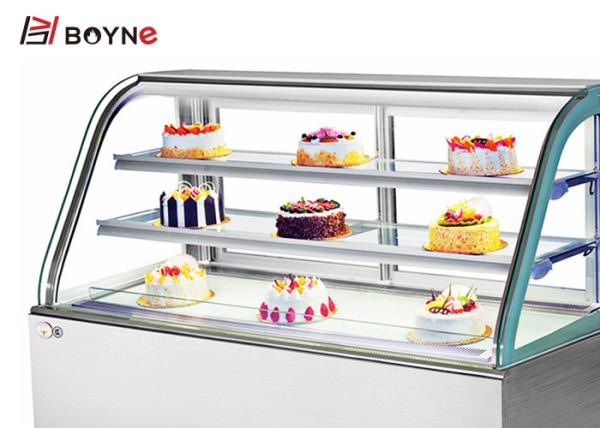 O refrigerador de vidro da mostra do bolo da bancada, exposição da loja da forma do arco do bolo 2Layer opõe-se