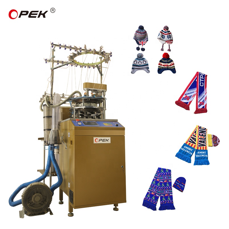 Double Knit Jacquard Beanie Hat and Scarf Set with Logo 500 Pcs/Day Production Capacity