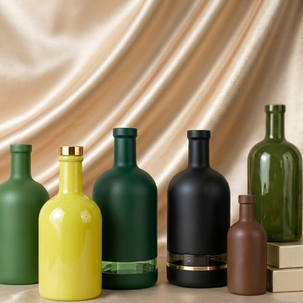 Nordic Style Liquor Glass Bottle With Cork Sealing For Vodka Whisky Gin Brandy Tequila Olive Oil