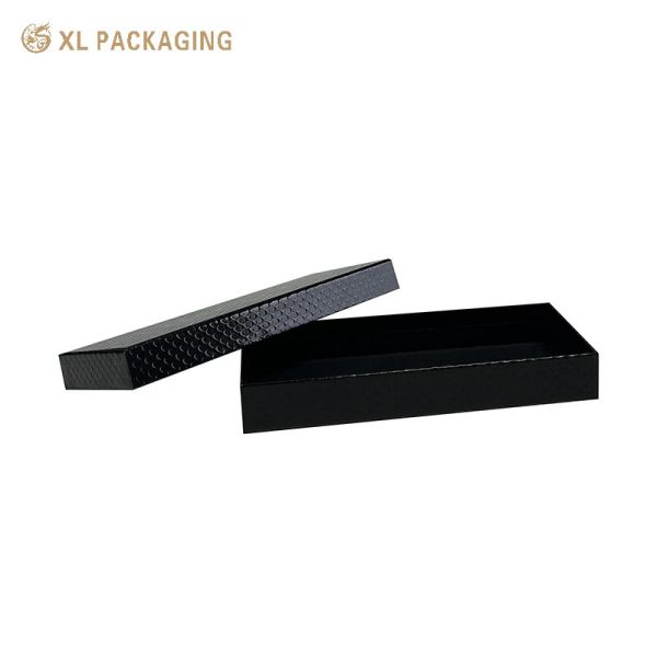 Embossed Golf Dot Two Piece Lid Base Rigid Gift Box Gloss Lamination Custom White Logo Black Golf Ball Packaging Box