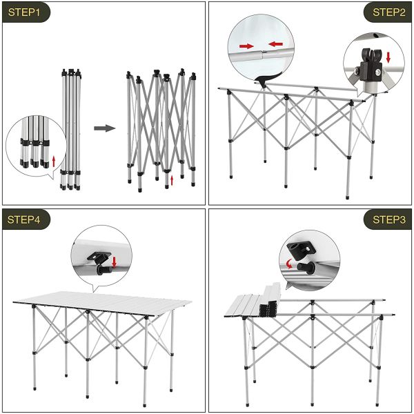 Custom 66lbs BBQ Picnic Steel Foldable Outdoor Table