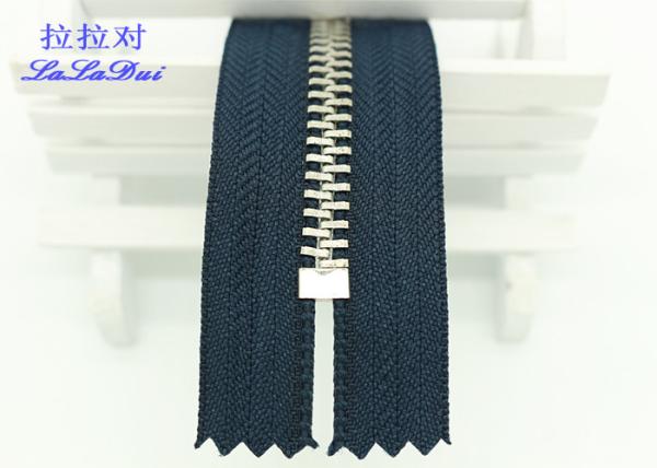 Heavy Duty Antique Silver Metal Teeth Zipper 5# Black Tape For Clothes And Jeans
